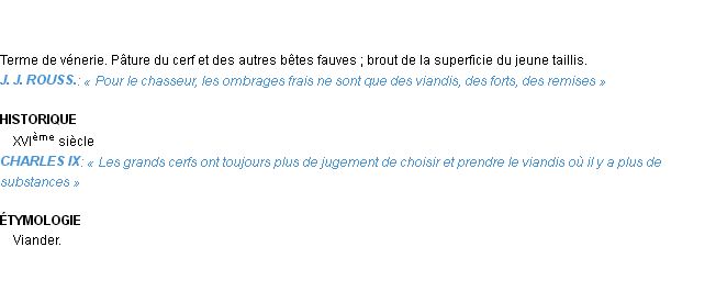 Définition viandis Emile Littré