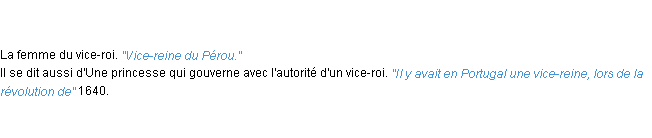 Définition vice-reine ACAD 1835