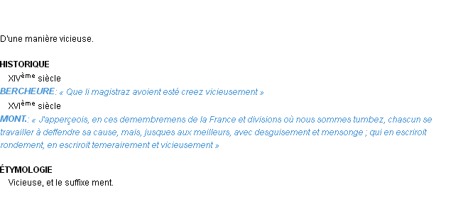 Définition vicieusement Emile Littré