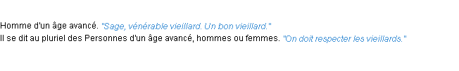 Définition vieillard ACAD 1932