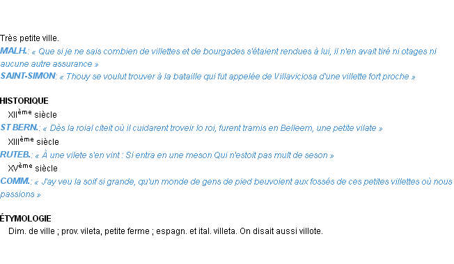Définition villette Emile Littré