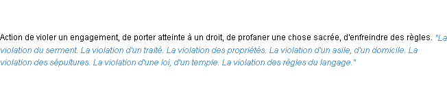 Définition violation ACAD 1835