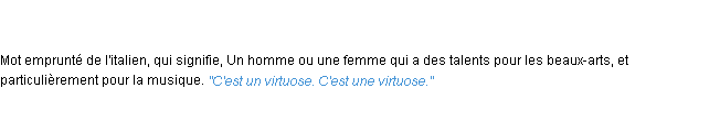 Définition virtuose ACAD 1835