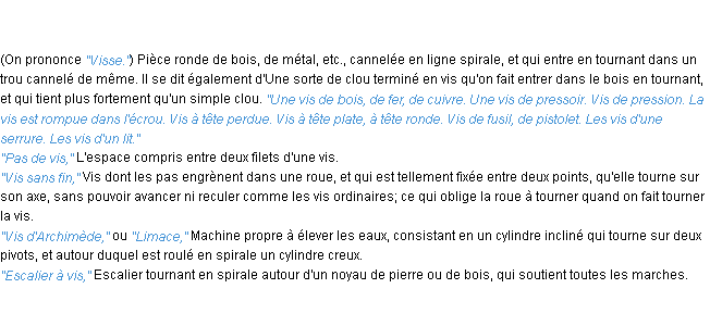 Définition vis ACAD 1835