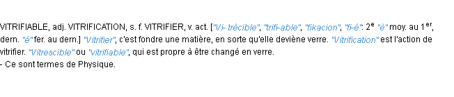 Définition vitrescible JF.Feraud