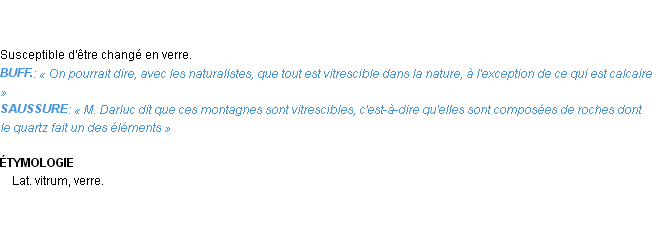 Définition vitrescible Emile Littré