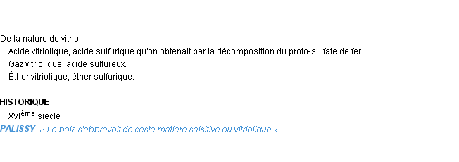 Définition vitriolique Emile Littré