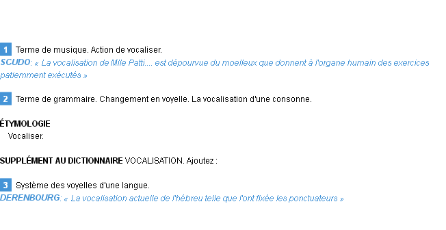 Définition vocalisation Emile Littré