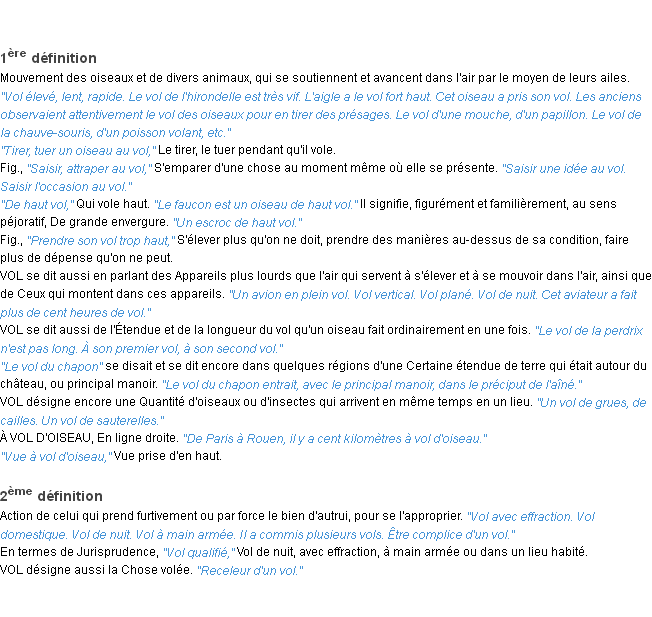 Définition vol ACAD 1932