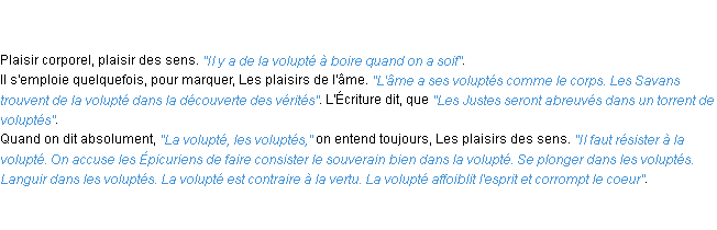 Définition volupté ACAD 1798
