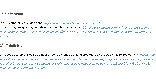 Définition volupté ACAD 1835