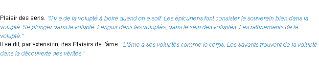Définition volupté ACAD 1932