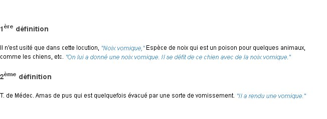 Définition vomique ACAD 1835