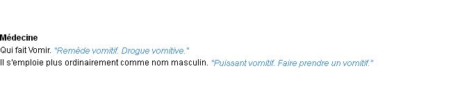 Définition vomitif ACAD 1932