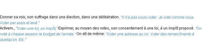 Définition voter ACAD 1835