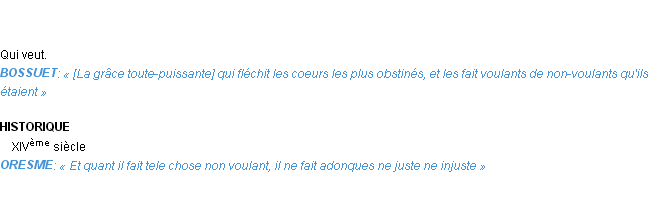 Définition voulant Emile Littré