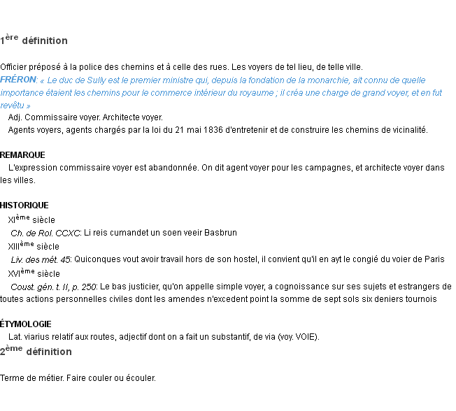 Définition voyer Emile Littré