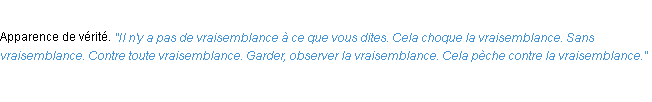 Définition vraisemblance ACAD 1932