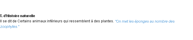 Définition zoophyte ACAD 1932